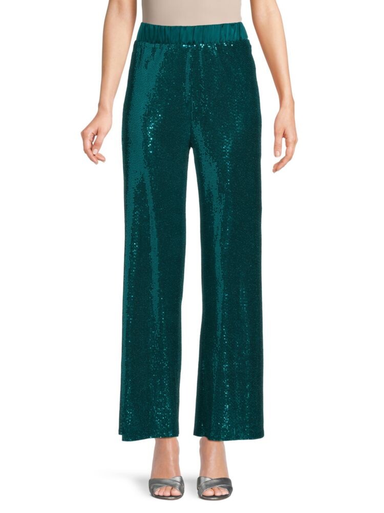 

Широкие брюки с пайетками Renee C., цвет Teal Green