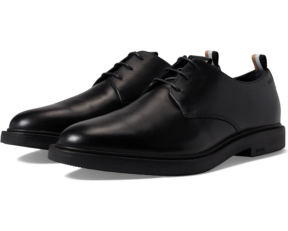 цена Оксфорды BOSS Larry Lace-Up Leather Derby Shoes, цвет Black Midnight