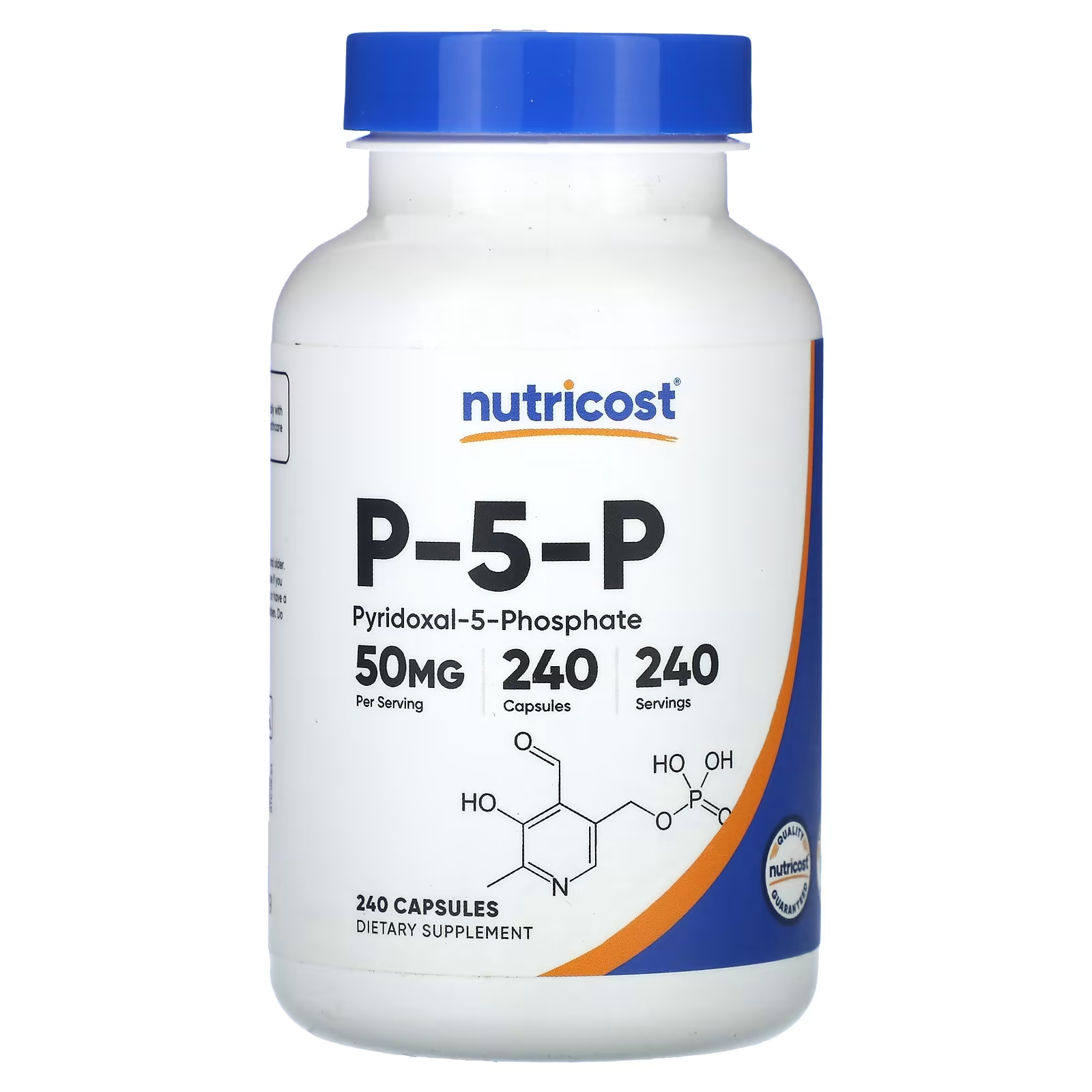 Нутрикост Nutricost P-5-P 50 мг, 240 капсул нутрикост цитрат магния 420 мг 240 капсул 205 мг в 1 капсуле nutricost