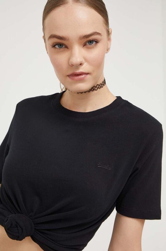 

Хлопковая футболка Superdry, черный
