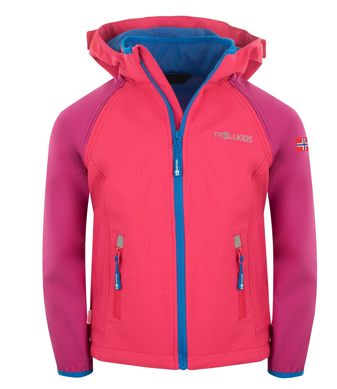 

Куртка софтшелл Trollkids Softshell Jacke Zip Off Rondane, цвет Dunkelrosa/Hellrosa/Blau