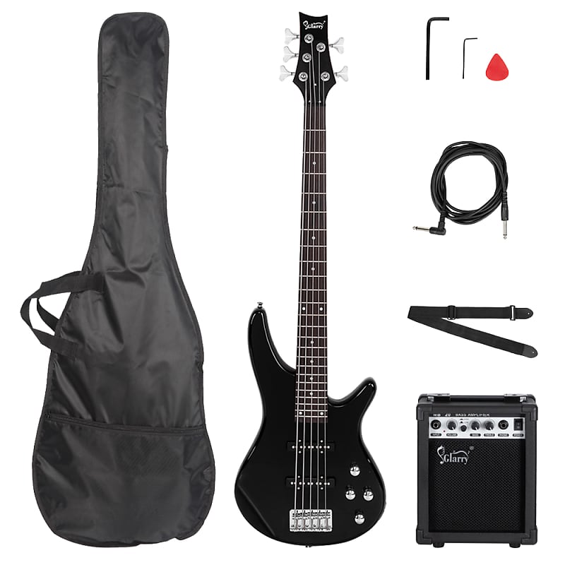 

Басс гитара Glarry GIB 5 String Electric Bass Guitar SS Pick-up w/20W Amplifier Black