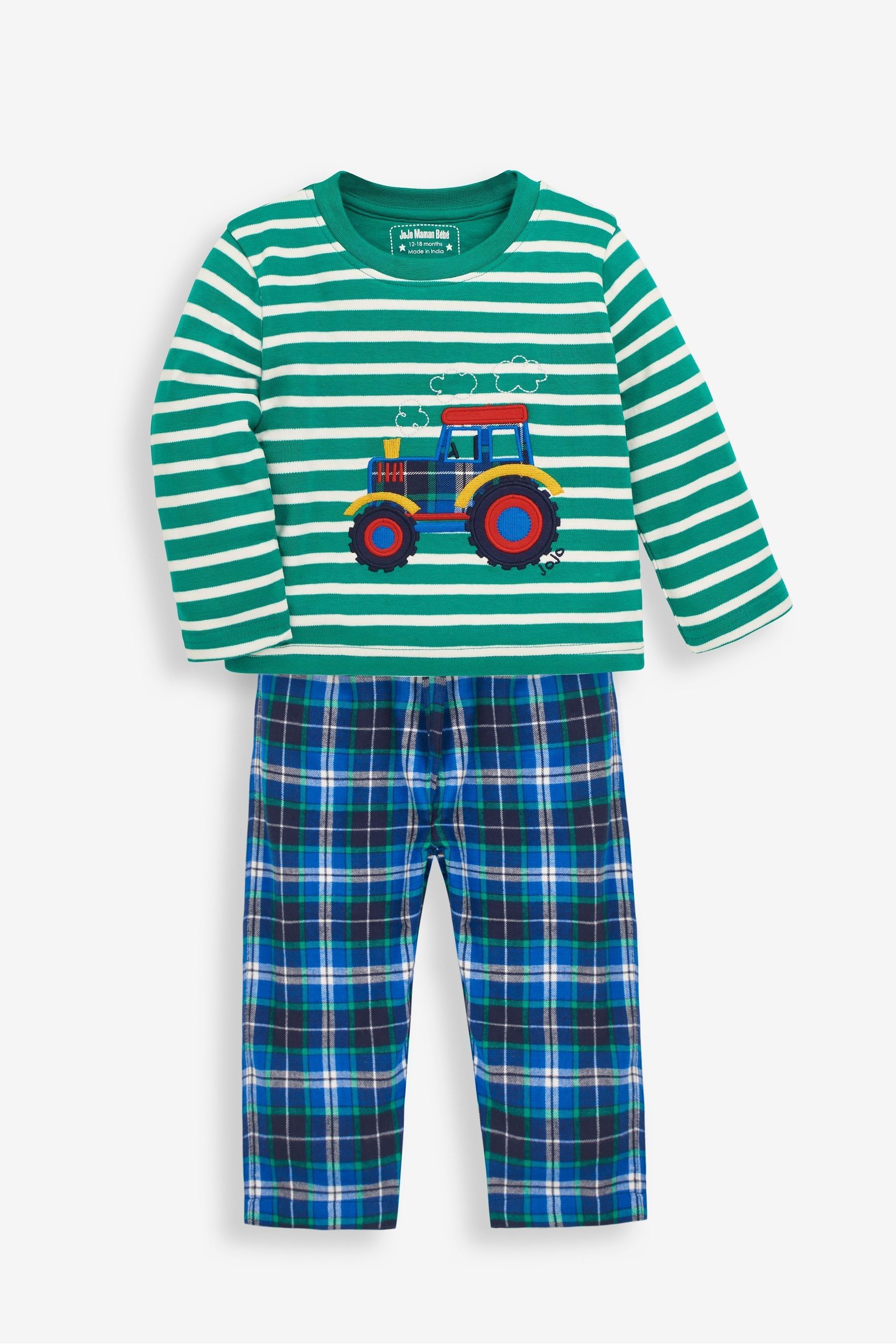 Пижама JoJo Maman bébé Tractor Mix & Match Jojo Maman Bébé, зеленый