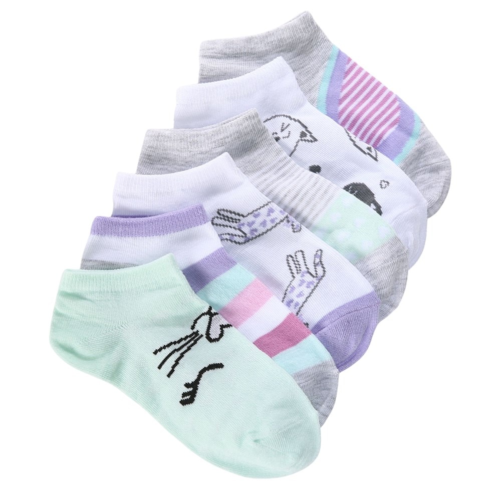 цена Набор из 6 детских носков-невидимок Sof Sole, цвет kitty cat prints
