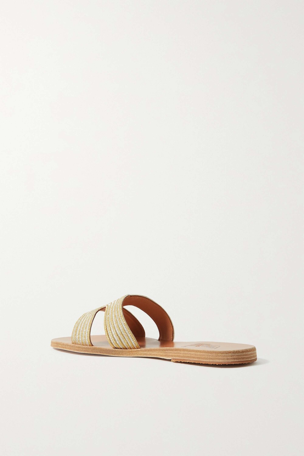 

ANCIENT GREEK SANDALS кожаные сандалии Kentima с металлизированной вышивкой, металлик