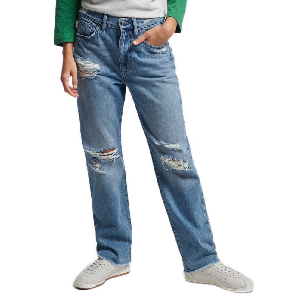 

Джинсы Superdry High Rise Straight, синий