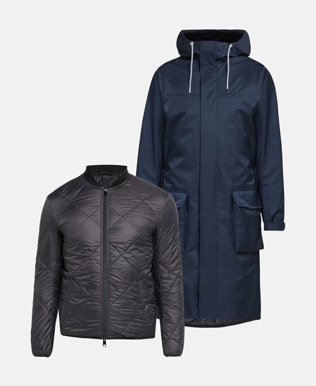 

Двухслойное пальто Armani Exchange, темно-синий