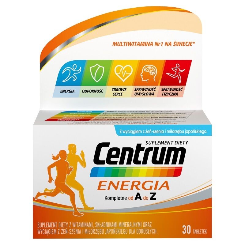 

Набор витаминов и минералов с женьшенем Centrum Energia, 30 шт