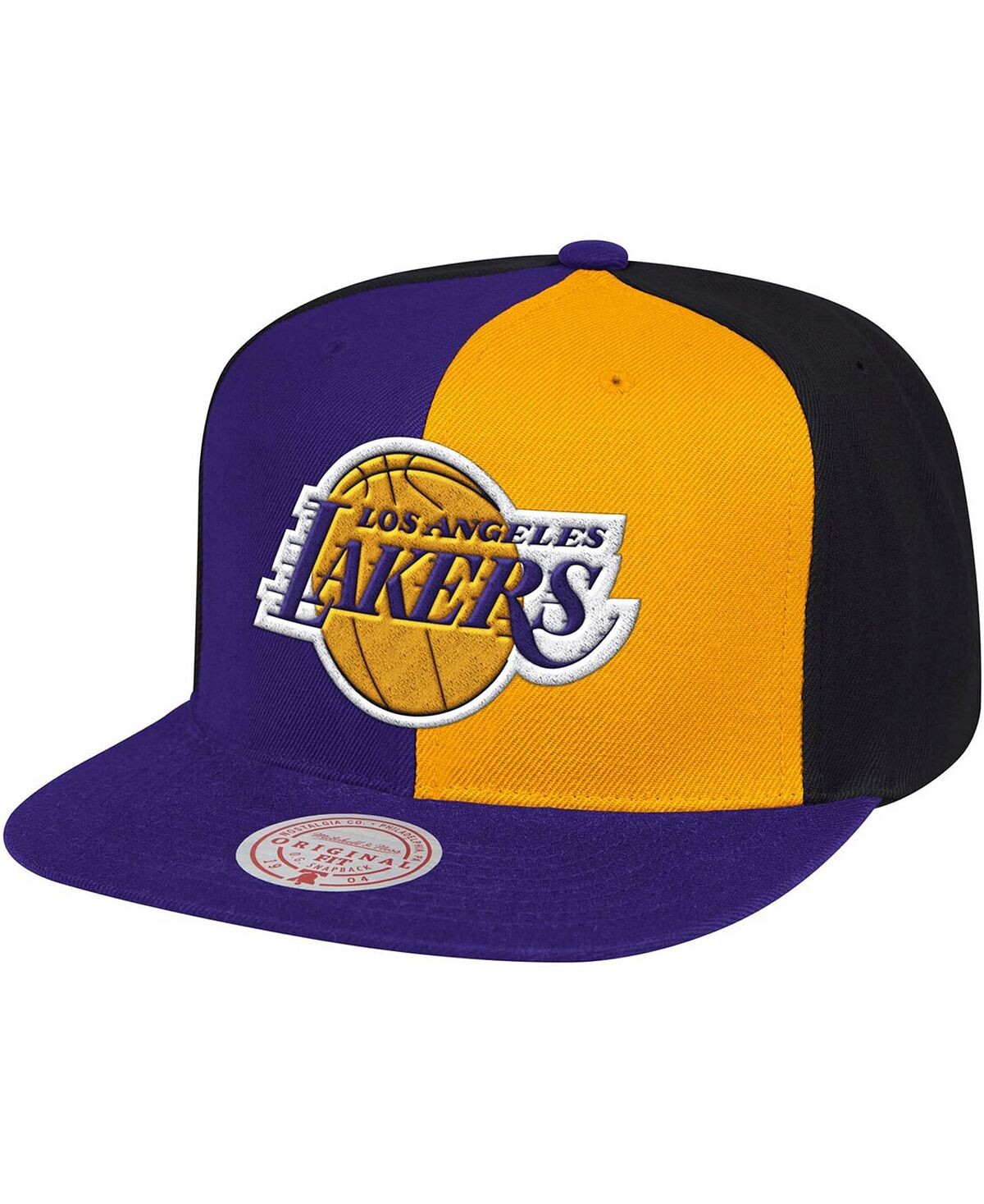 

Мужская фиолетовая, золотистая регулируемая шляпа Los Angeles Lakers Pinwheel Snapback Mitchell & Ness