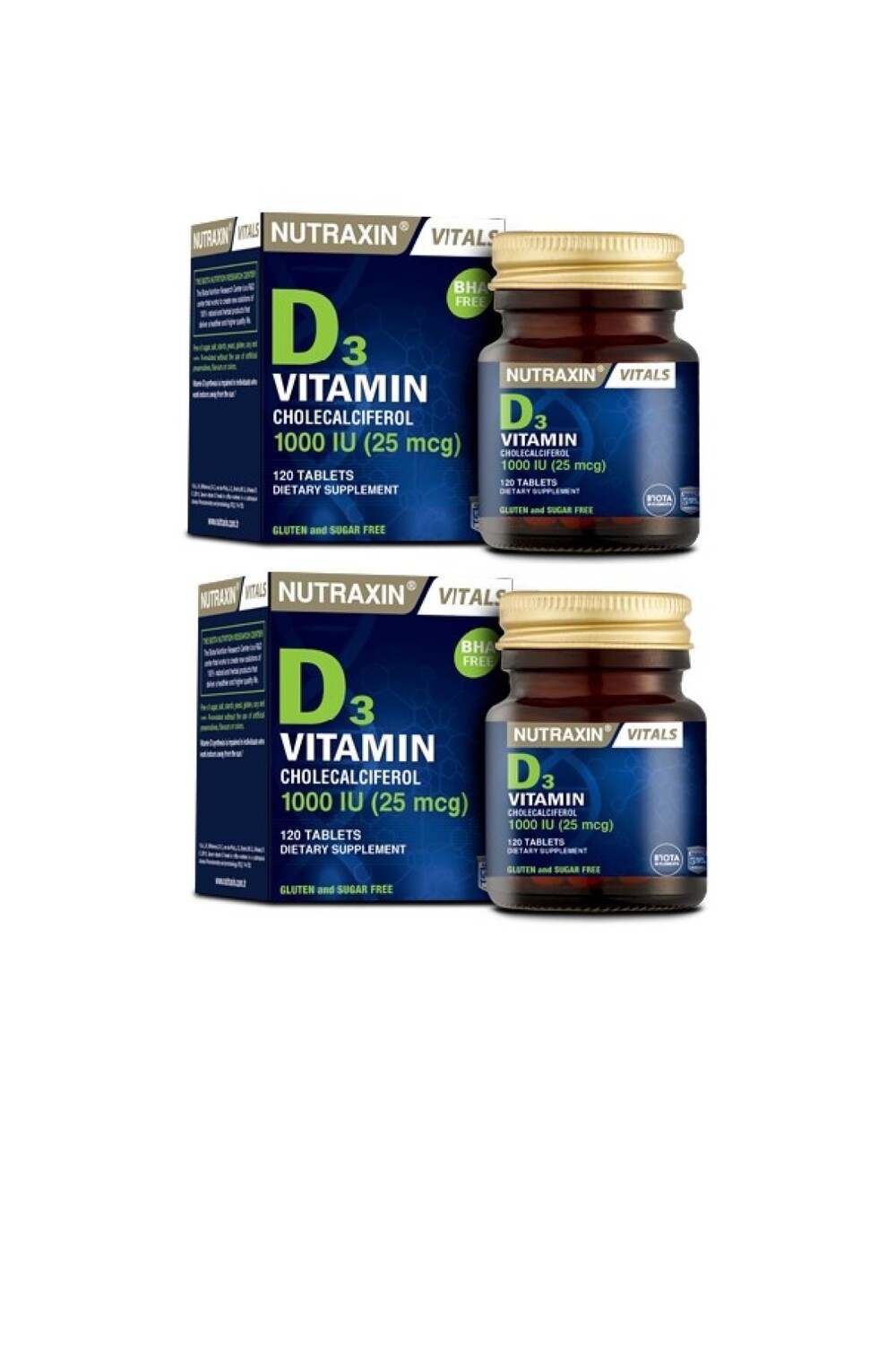 

Nutraxin Витаминно-минеральная добавка - витамин D3, 120 таблеток, 2 шт.