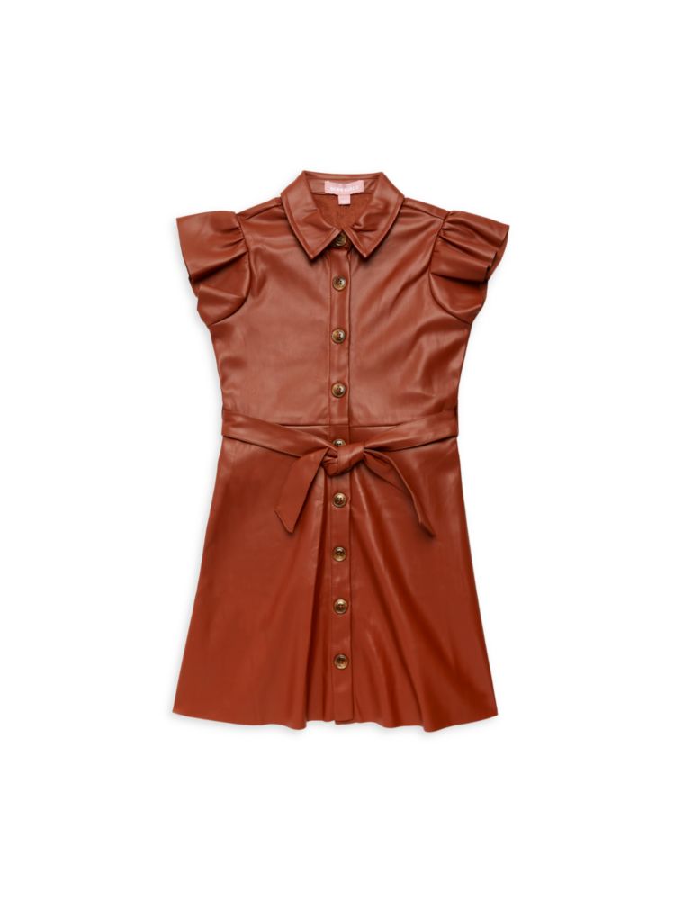 Платье-рубашка из искусственной кожи для девочек Bcbgirls, цвет Chestnut