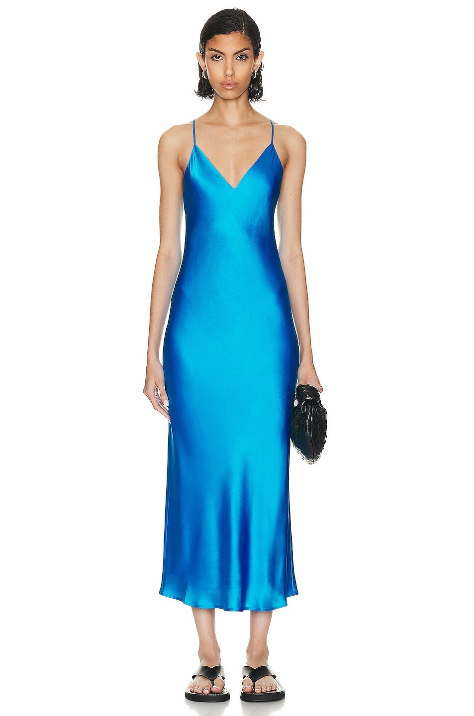 

Платье миди L'Agence Seridie Midi Slip Dress, цвет Neon Blue