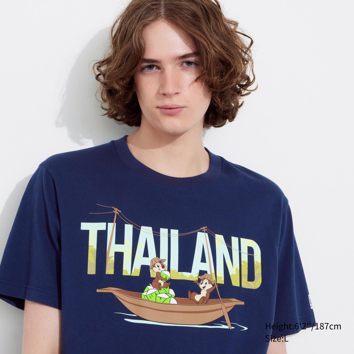 

Футболка Uniqlo Mickey Mouse in Thailand с коротким рукавом, темно-синий