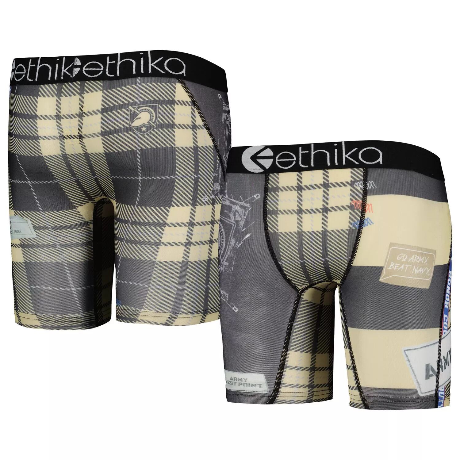 

Молодежные боксеры в клетку Ethika Gold Army Black Knights Make Noise Unbranded