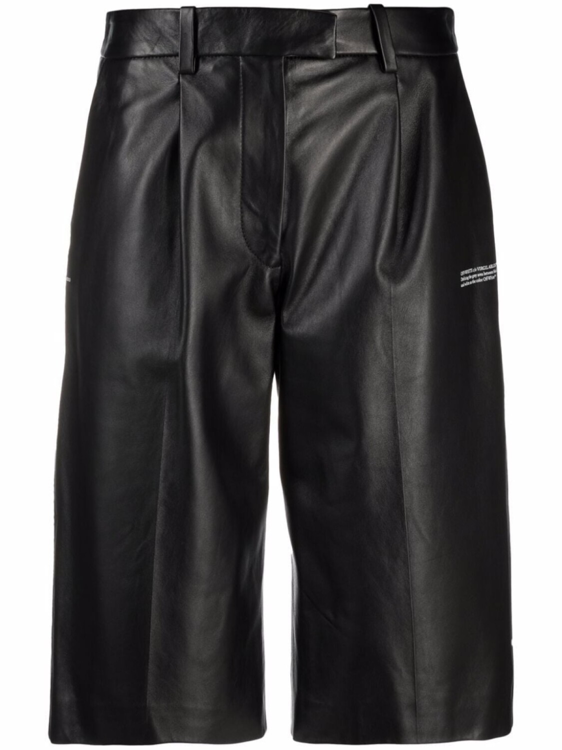 

Off-White кожаные шорты строгого кроя, черный