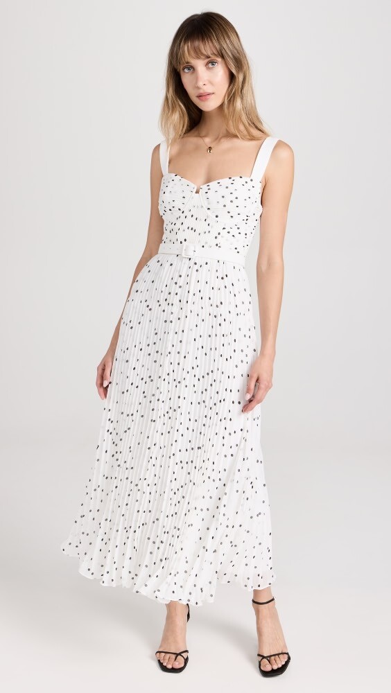 

Платье миди Self Portrait Polka Dot Chiffon