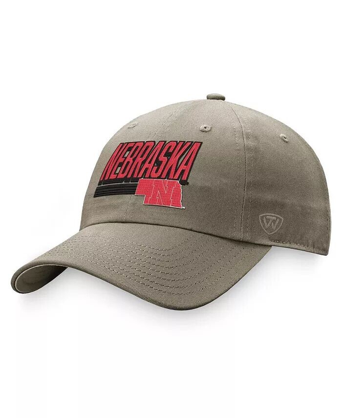 

Мужская регулируемая шляпа цвета хаки Nebraska Huskers Slice Top Of The World, бежевый