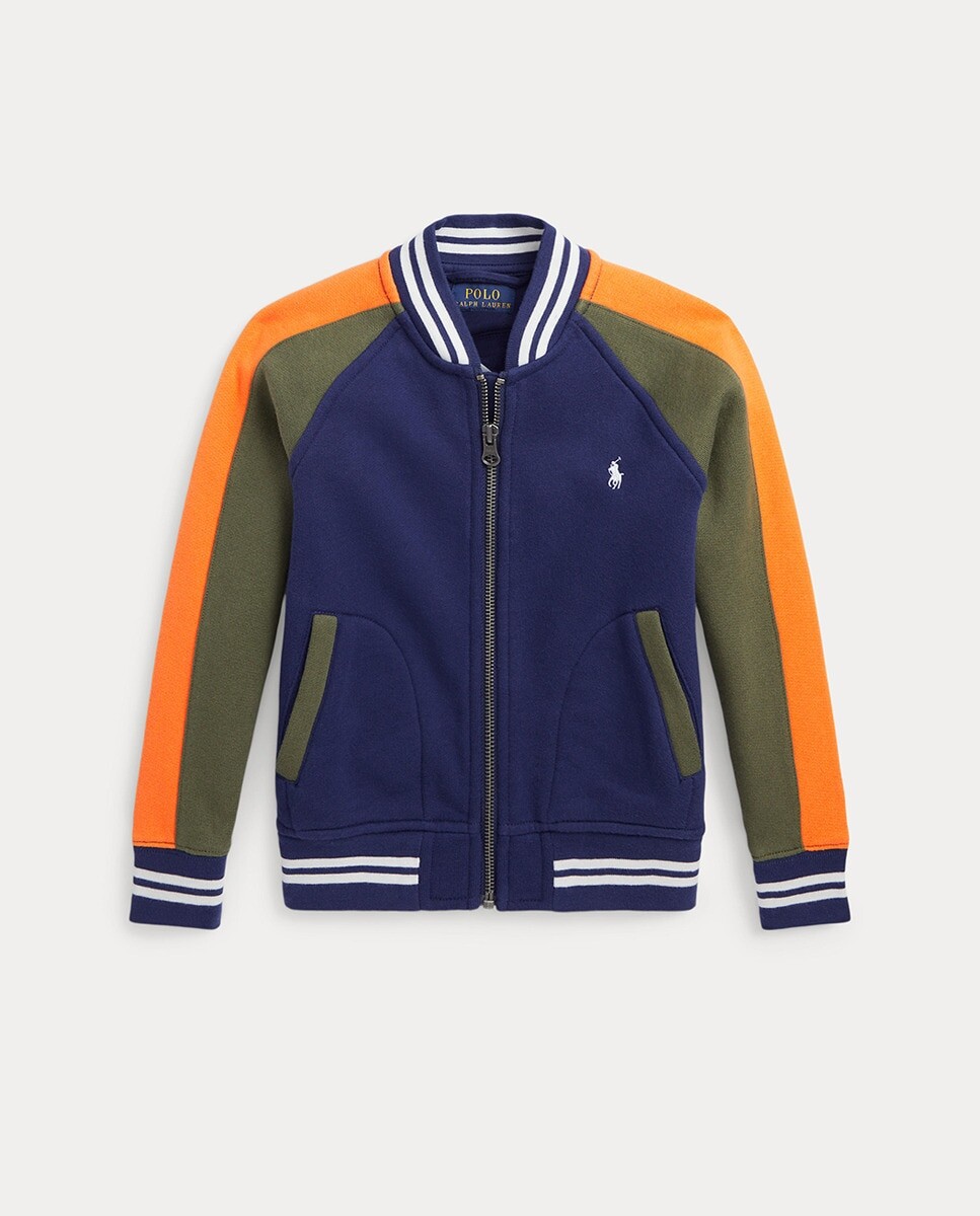 

Двухцветная бейсбольная куртка для мальчика Polo Ralph Lauren, темно-синий