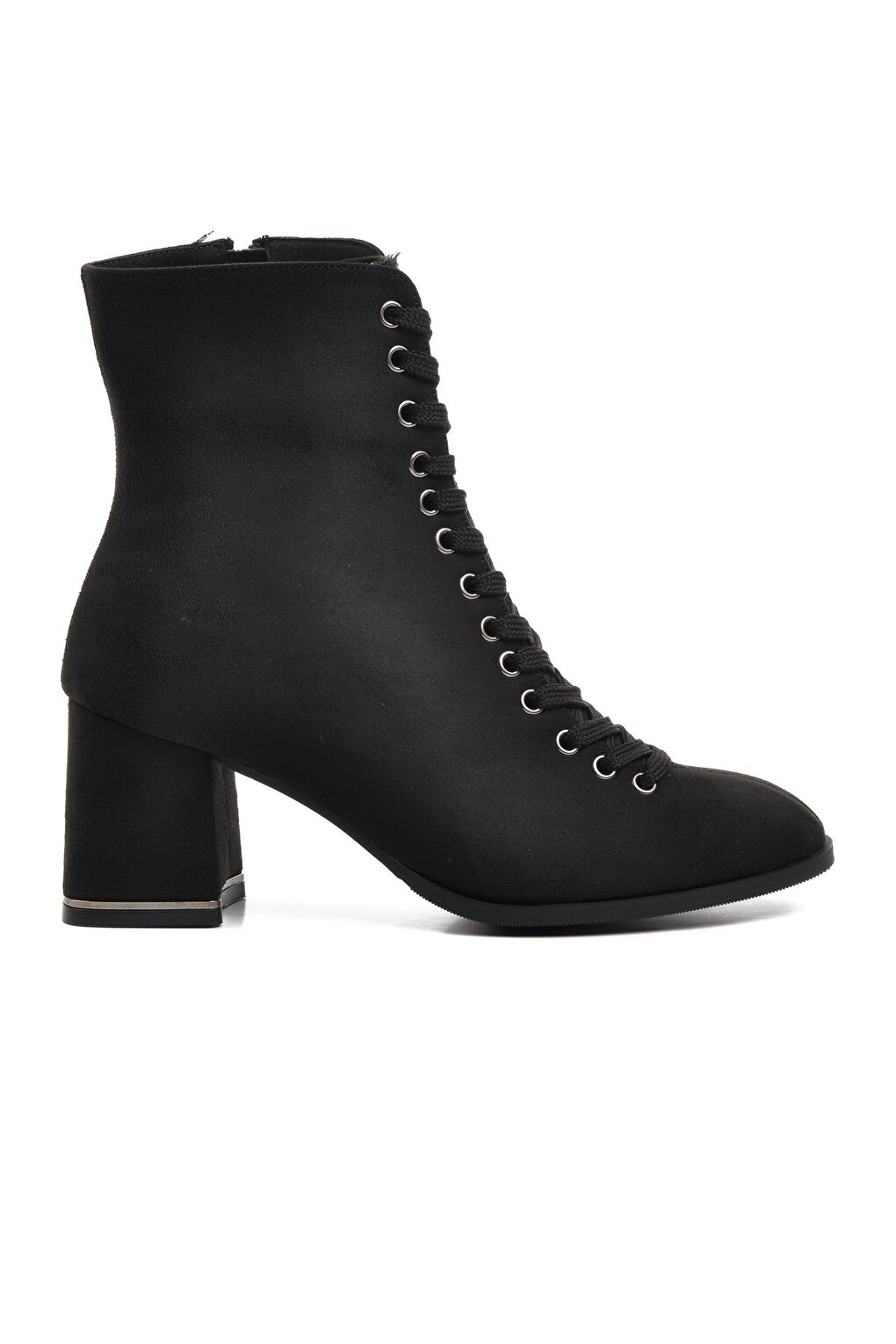 цена 336129 Черные замшевые женские ботинки на каблуке Ayakmod