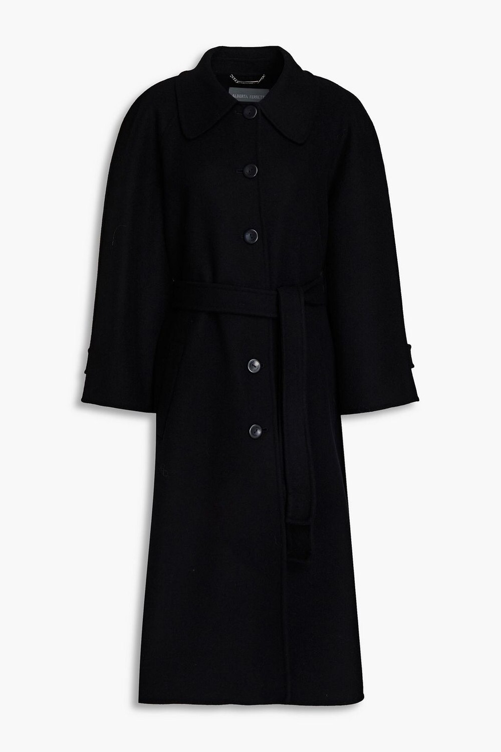 

Шерстяное фетровое пальто ALBERTA FERRETTI, черный