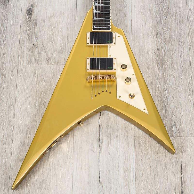 Электрогитара ESP LTD KH-V Kirk Hammett Signature Guitar, Ebony Fretboard, Metallic Gold