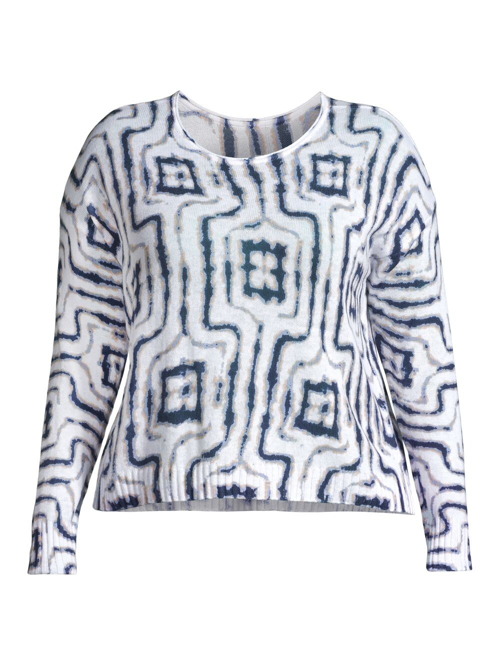 

Свитер с принтом Easy Angles NIC+ZOE, Plus Size, индиго, Серый