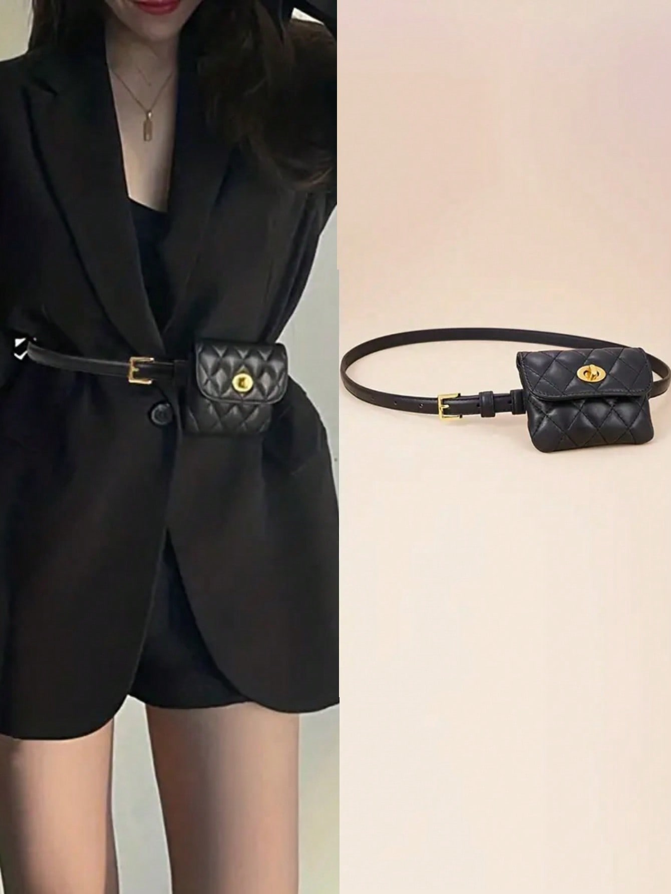1 шт. Женская мини-сумка через плечо с ремешком-цепочкой, черный цена и фото