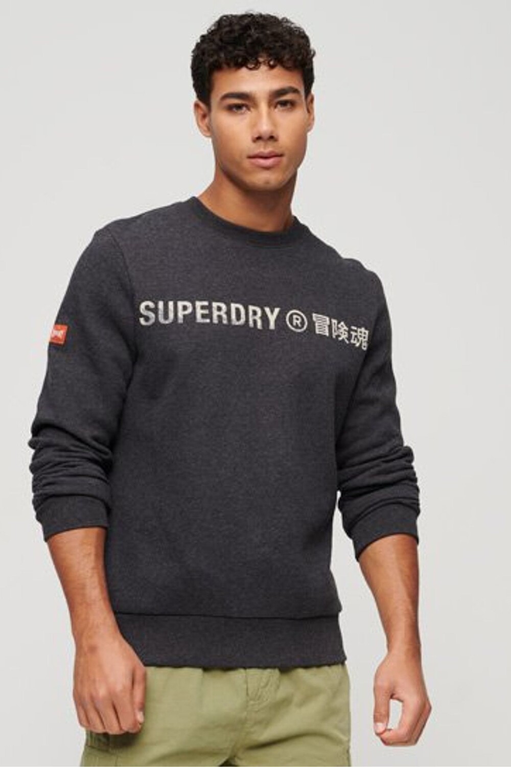 

Винтажный круглый вырез с логотипом рабочей одежды Superdry, черный