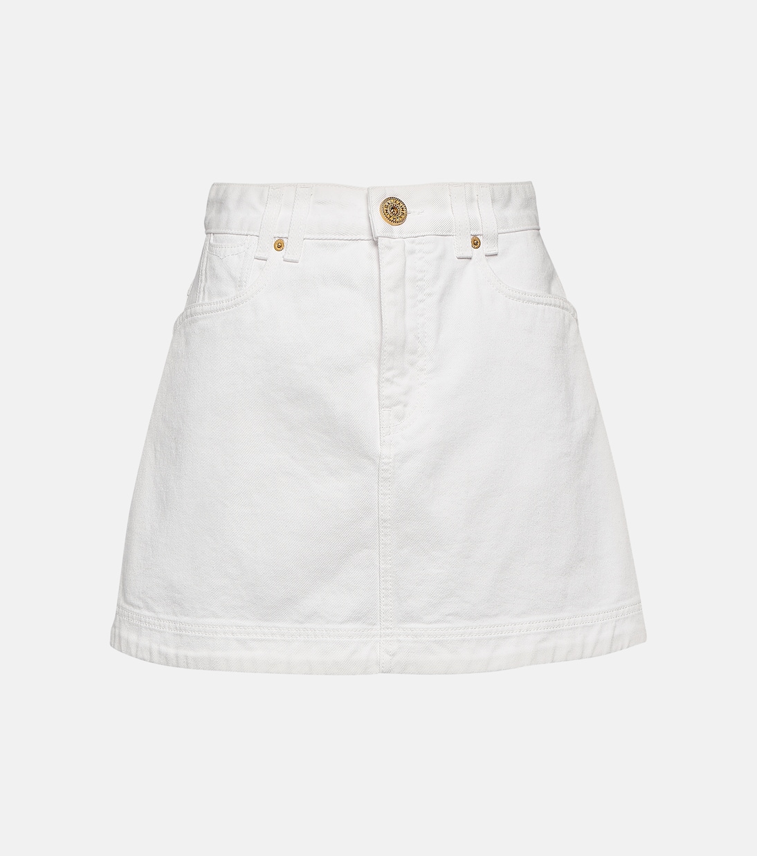 Джинсовая мини-юбка Balmain, белый синяя джинсовая мини юбка в стиле вестерн balmain