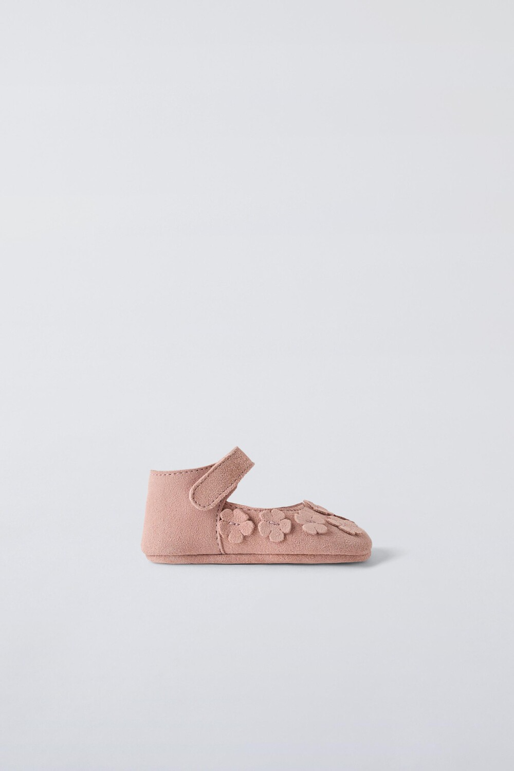 

Кожаные балетки с цветочным рисунком ZARA, розовый