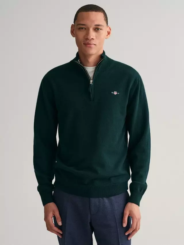 

Джемпер GANT Superfine Lambswool Half-Zip, цвет tartan green