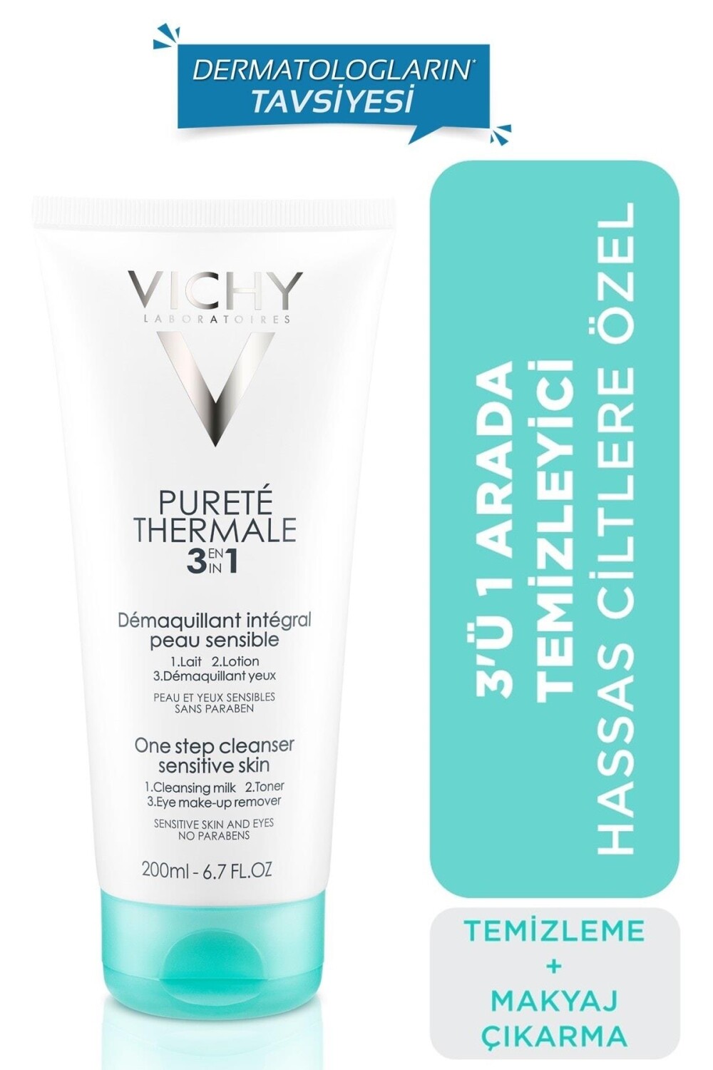 Vichy Purete Thermale Очищающее средство 3-в-1 200 мл средство очищающее vichy purete thermale 3 в 1 универсальное для чувствительной кожи 200 мл