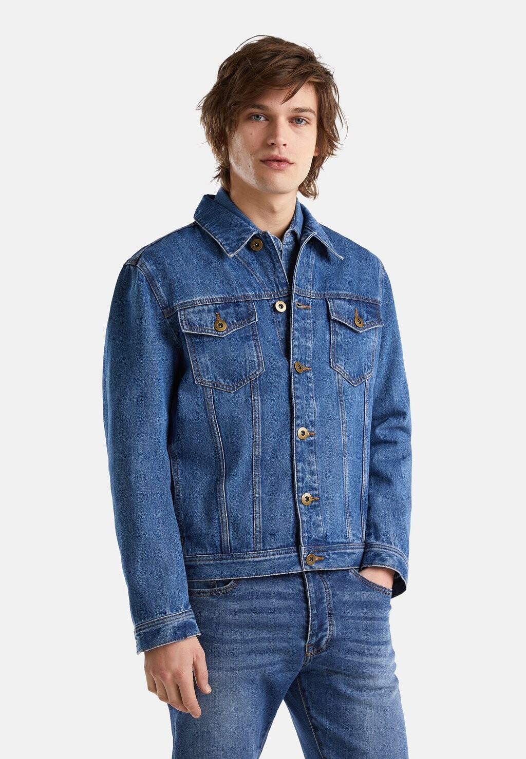 

Джинсовая куртка United Colors of Benetton, синий