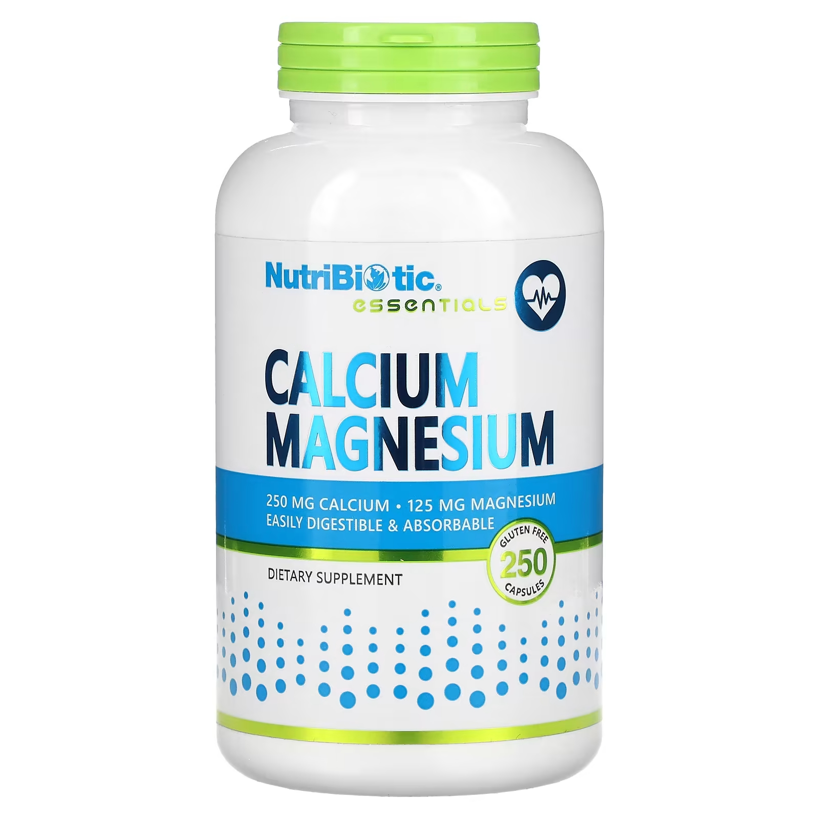 Пищевая добавка NutriBiotic Кальций-магний, 250 капсул nutribiotic essentials кальций и магний 100 капсул без глютена