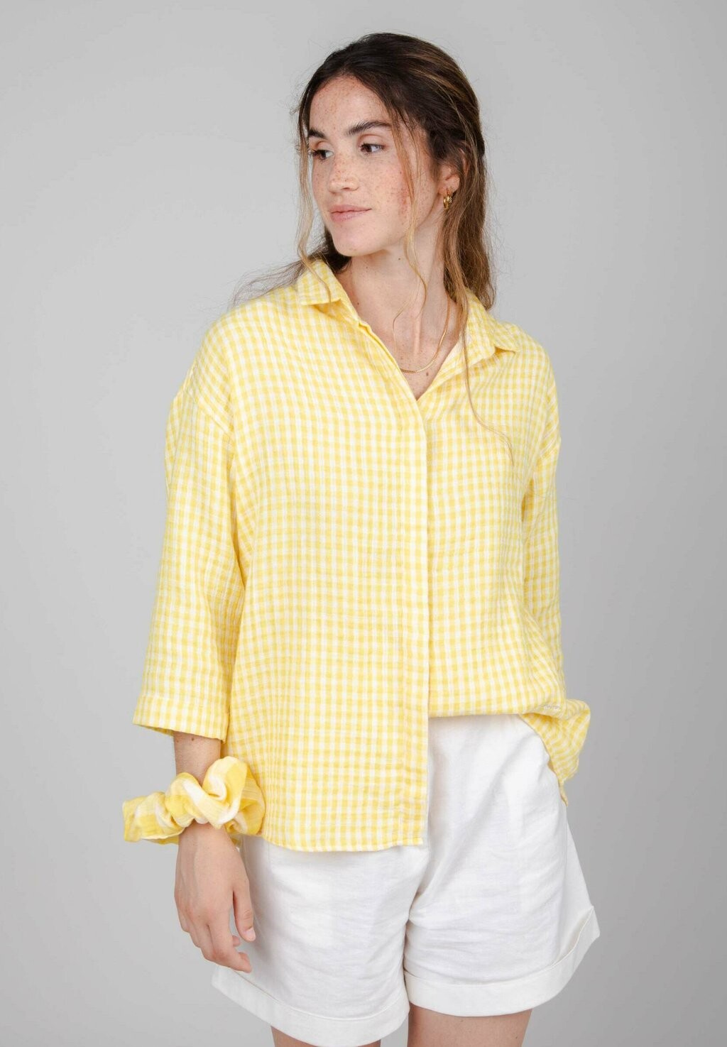 

Рубашка Brava Fabrics в мелкую клетку, желтый