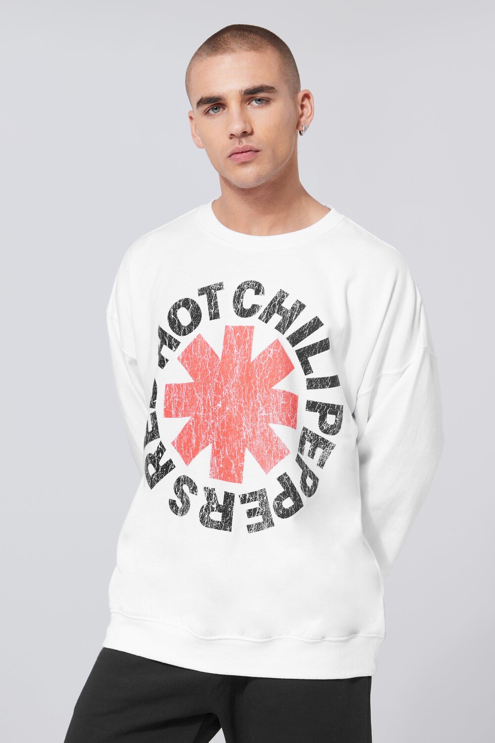 

Свитшот оверсайз red hot chili peppers Boohoo, белый