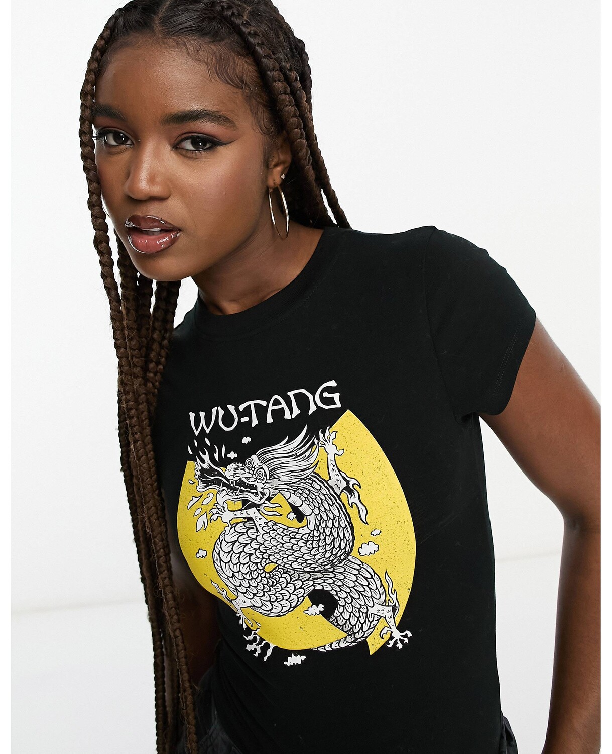 

Черное боди с графическим принтом ASOS DESIGN wu tang clan license