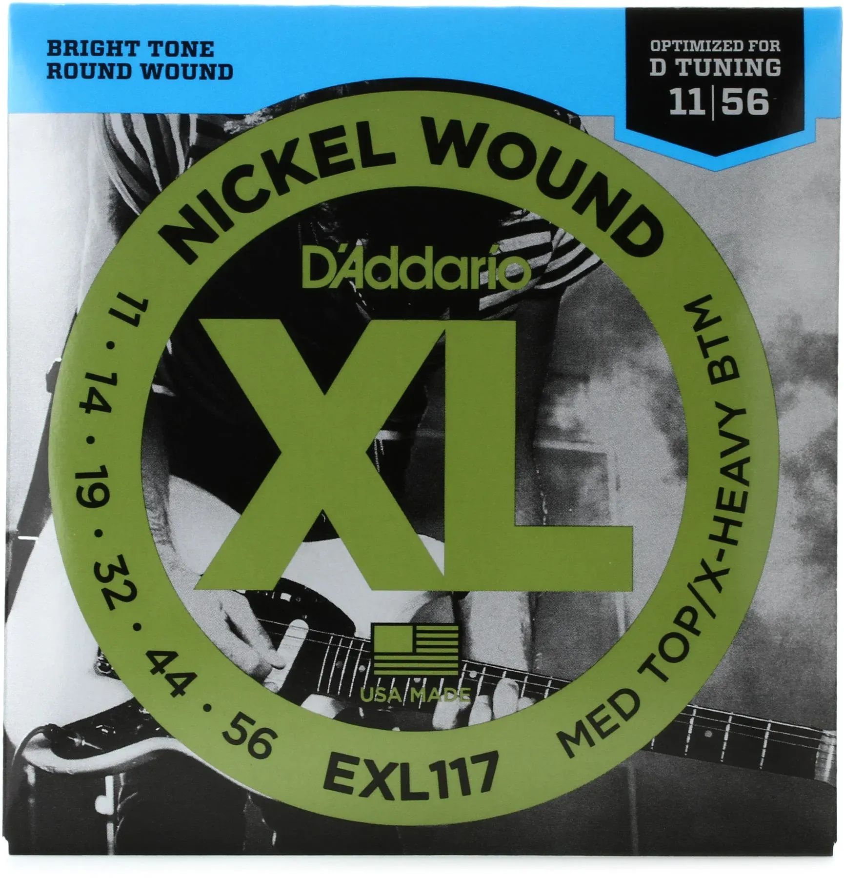 

Струны для электрогитары D'Addario EXL117 XL с никелевой обмоткой - .011-.056, средний верх/очень тяжелый низ