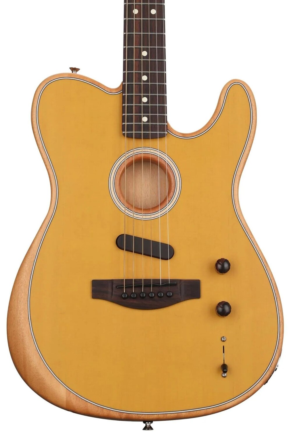 

Акустически-электрическая гитара Fender Acoustasonic Player Telecaster — ириска блондинка с накладкой из палисандра