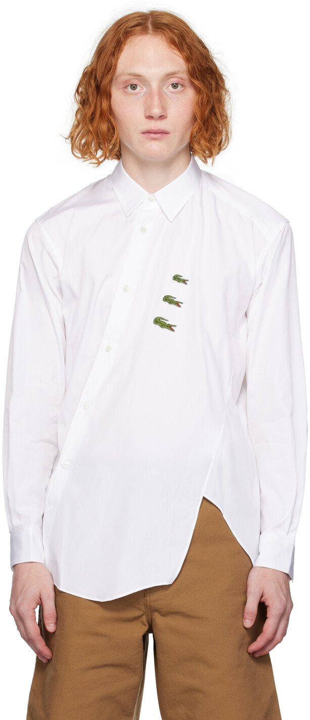 

Рубашка Comme des Garcons Белая рубашка Lacoste Edition Comme des Garçons