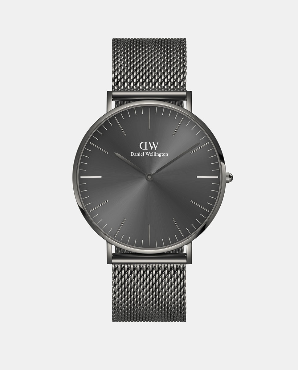 цена Classic Revival DW00100630 Мужские часы с серой стальной сеткой Daniel Wellington, серый