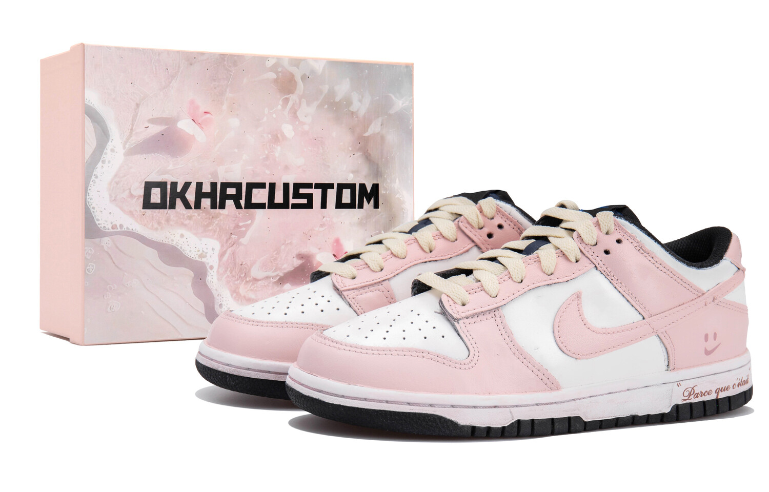 

Кроссовки Nike Dunk Skateboarding Shoes Women's Low-top White/pink, розовый