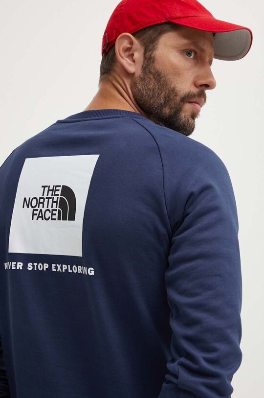 

Хлопковая толстовка M Raglan Redbox Crew The North Face, темно-синий