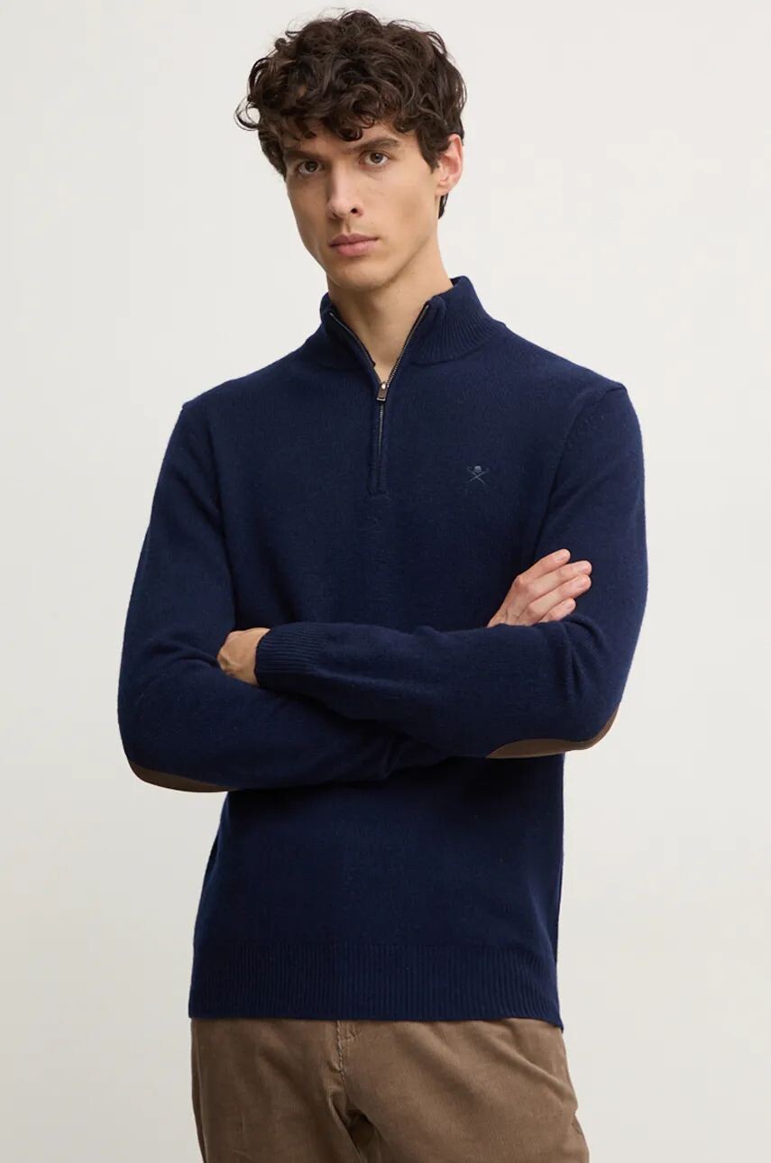 

Шерстяной свитер Hackett London, темно-синий
