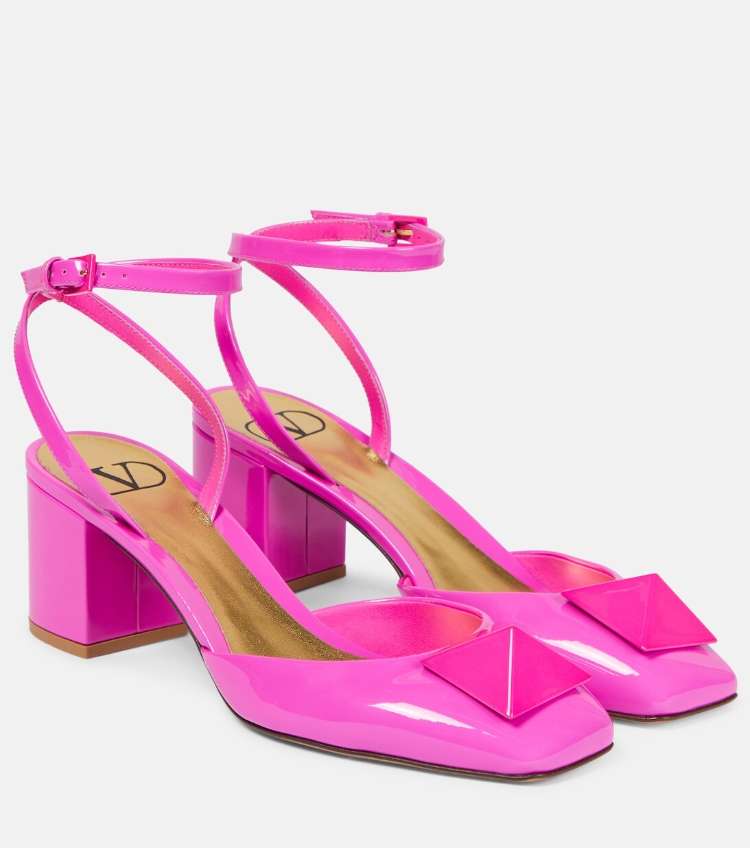 

Туфли-лодочки One Stud из лакированной кожи Valentino Garavani, розовый