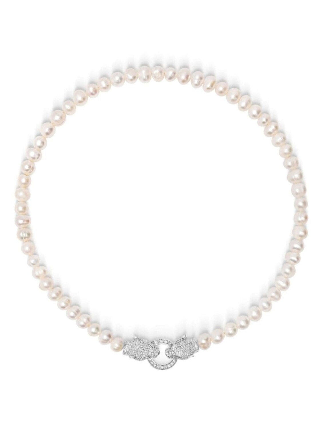 

Колье Panther Head с жемчугом Nialaya Jewelry, белый