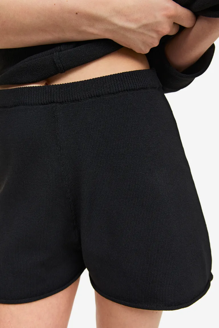 

Короткие брюки тонкой вязки H&M, черный