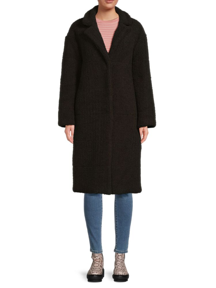 Пальто Тедди из смесовой шерсти с букле J.Mclaughlin, цвет Dark Olive