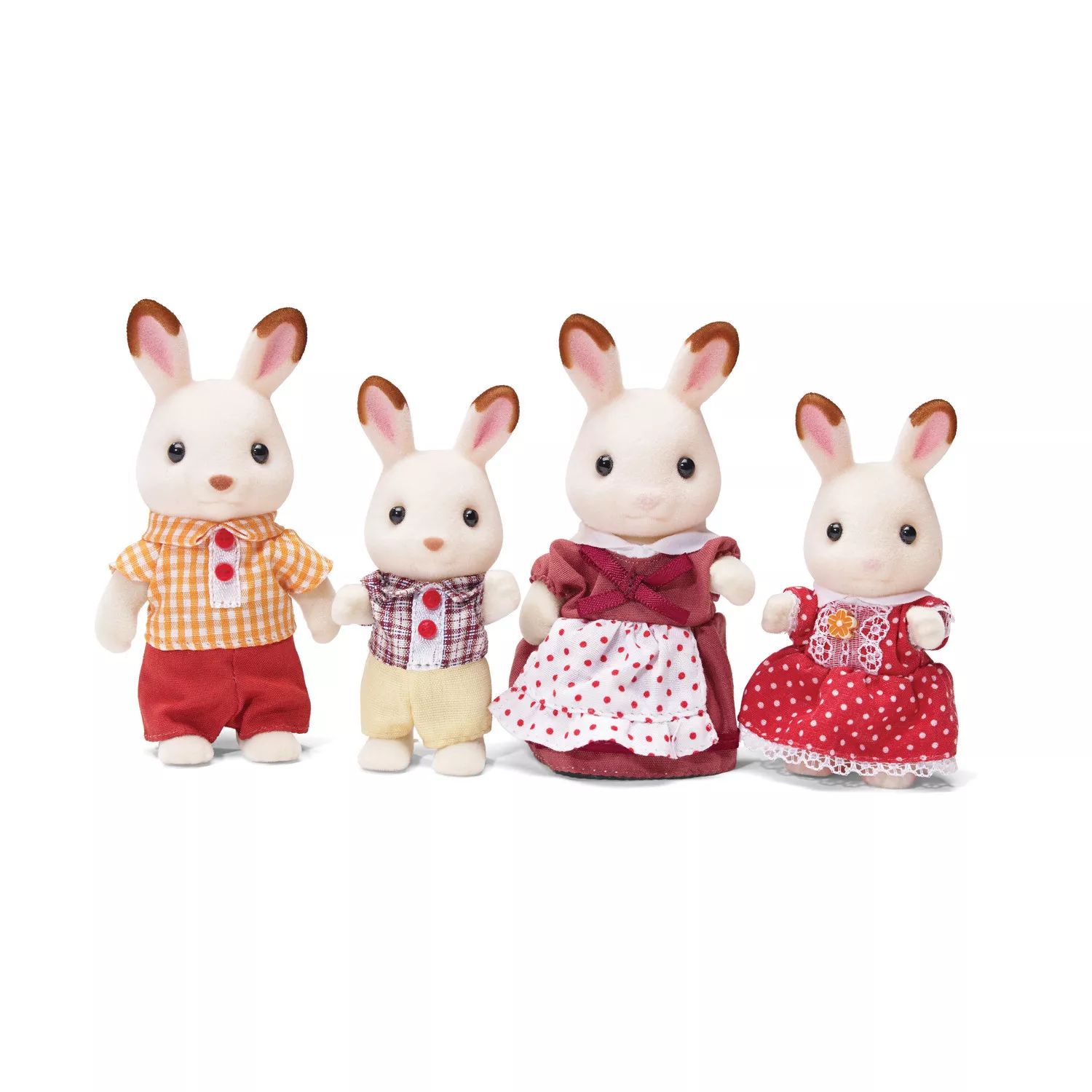 Семейный набор Calico Critters Hopscotch Rabbit Family из 4 коллекционных фигурок кукол Calico Critters