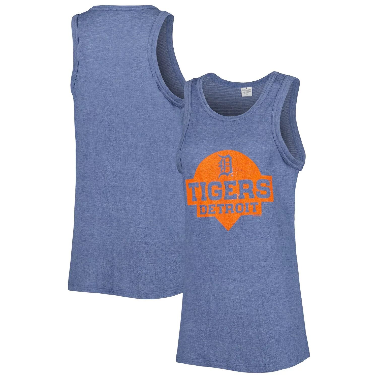 

Женская мягкая как виноград темно-синяя майка Detroit Tigers Tri-Blend, Синий
